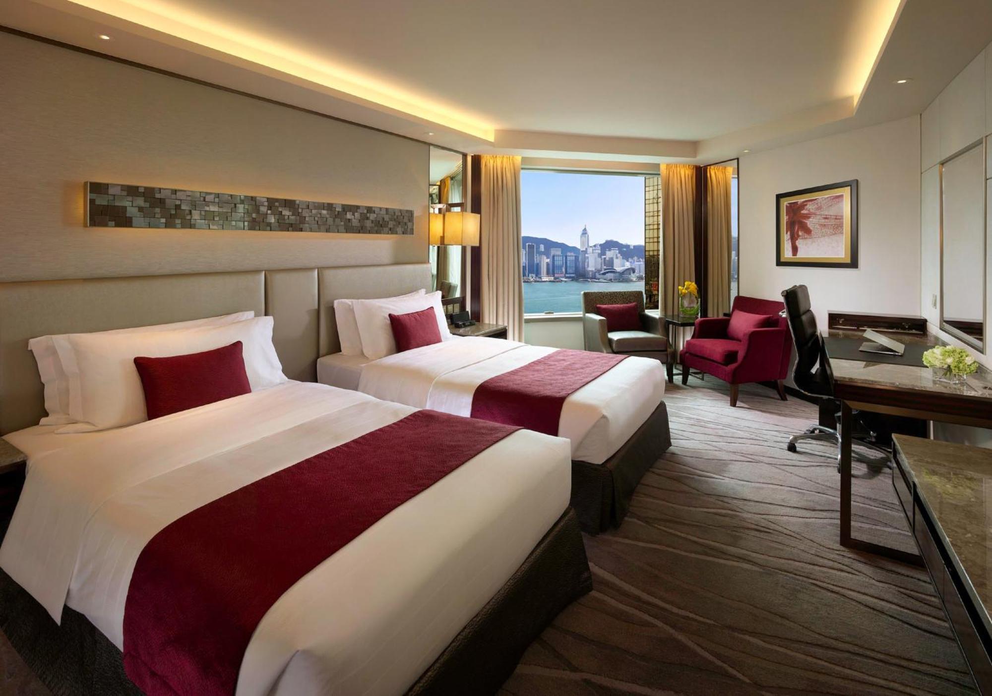 Classic Zweibettzimmer mit Blick auf den Hafen und die Skyline